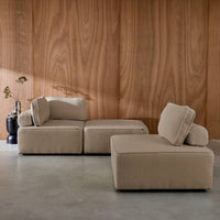 Divano modulare in bouclé, 3 posti, beige