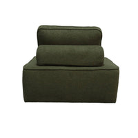 Divano modulare in bouclé, 2 posti, verde kaki