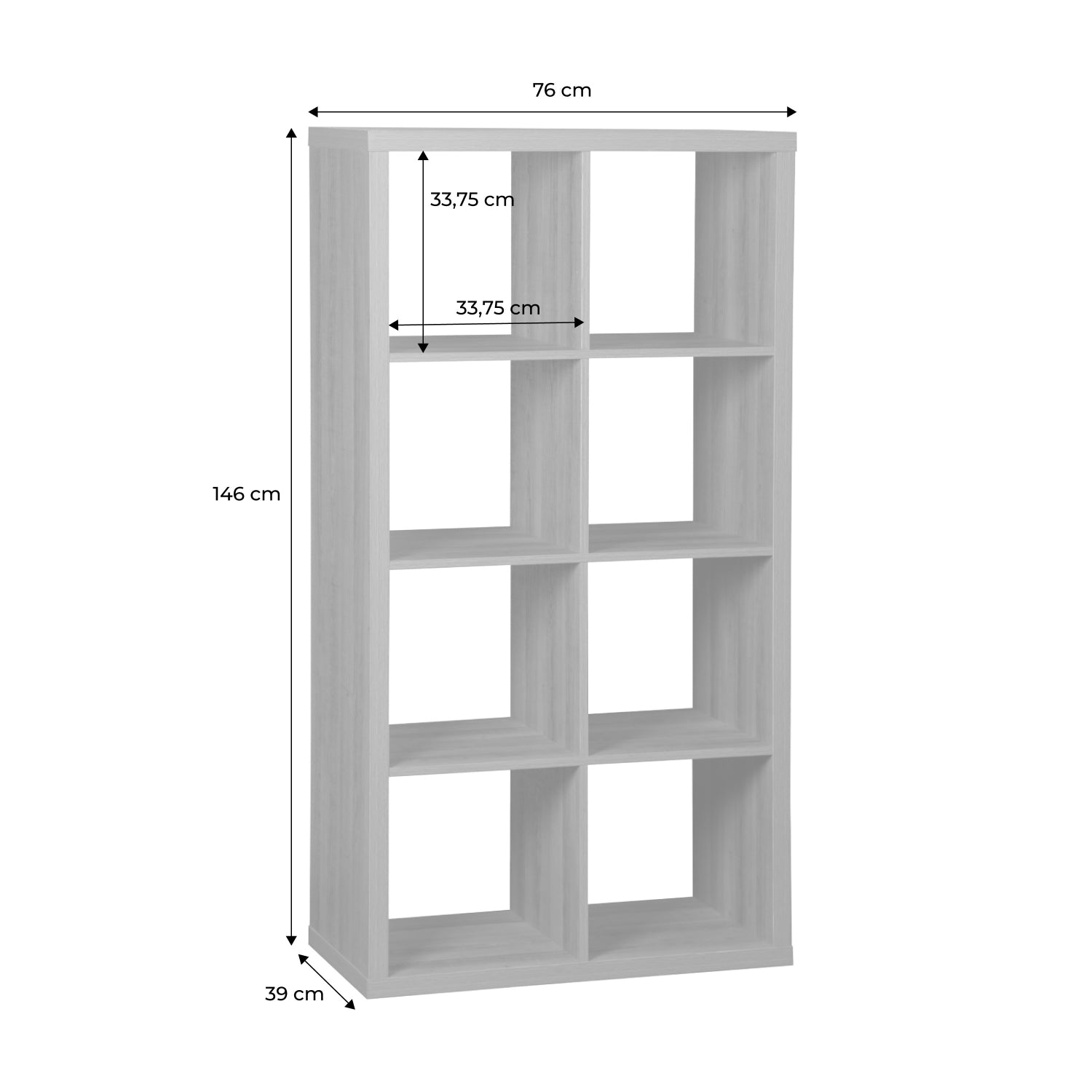 Libreria a 4 livelli con 8 scomparti, albero di mango
