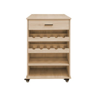 Carrello da cucina decorazione legno con portabottiglie, 100cm,