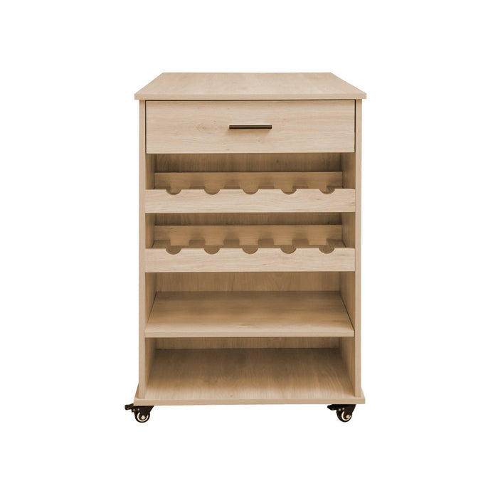 Carrello da cucina decorazione legno con portabottiglie, 100cm,