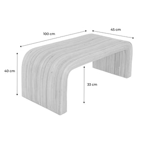 Panca, fine letto in rattan naturale, 100cm, marrone naturale
