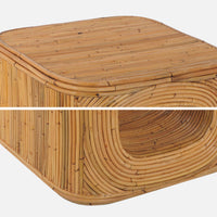 Tavolino con nicchia, in rattan naturale, marrone naturale