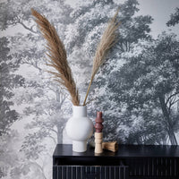 Consolle con effetto legno scanalato nero a 2 cassetti, 100cm, nero