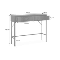 Consolle con effetto legno scanalato nero a 2 cassetti, 100cm, nero