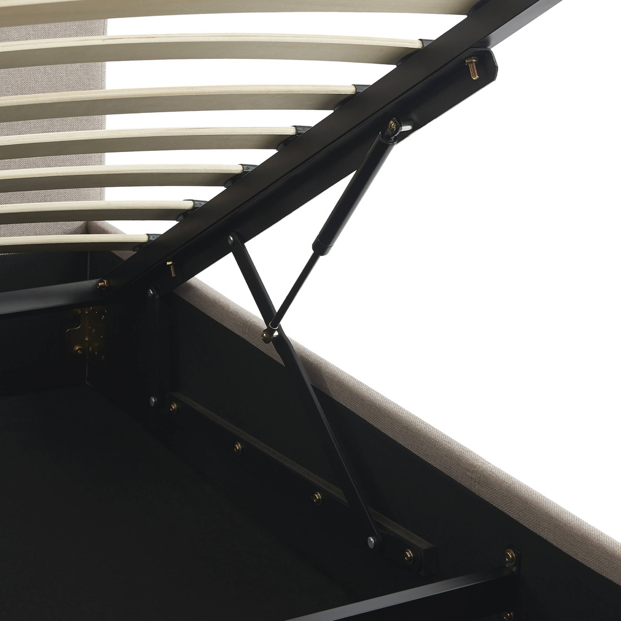 Letto a cassettone con rete a doghe 90cm, velluto a coste fini, beige