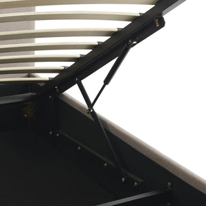 Letto a cassettone con rete a doghe 90cm, velluto a coste fini, beige