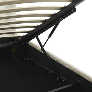 Letto con rete e testata pieghevoli 90cm, velluto a coste fini, bianco