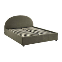 Struttura letto con contenitore e testiera 160cm, imbottita bouclé,