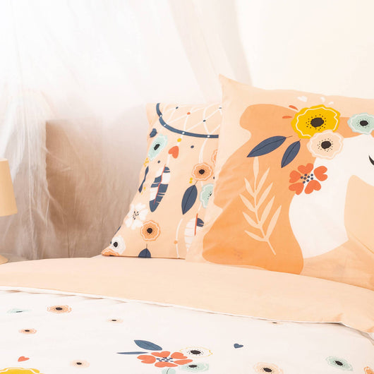 Set biancheria da letto in cotone reversibile con fantasia, 1 posto