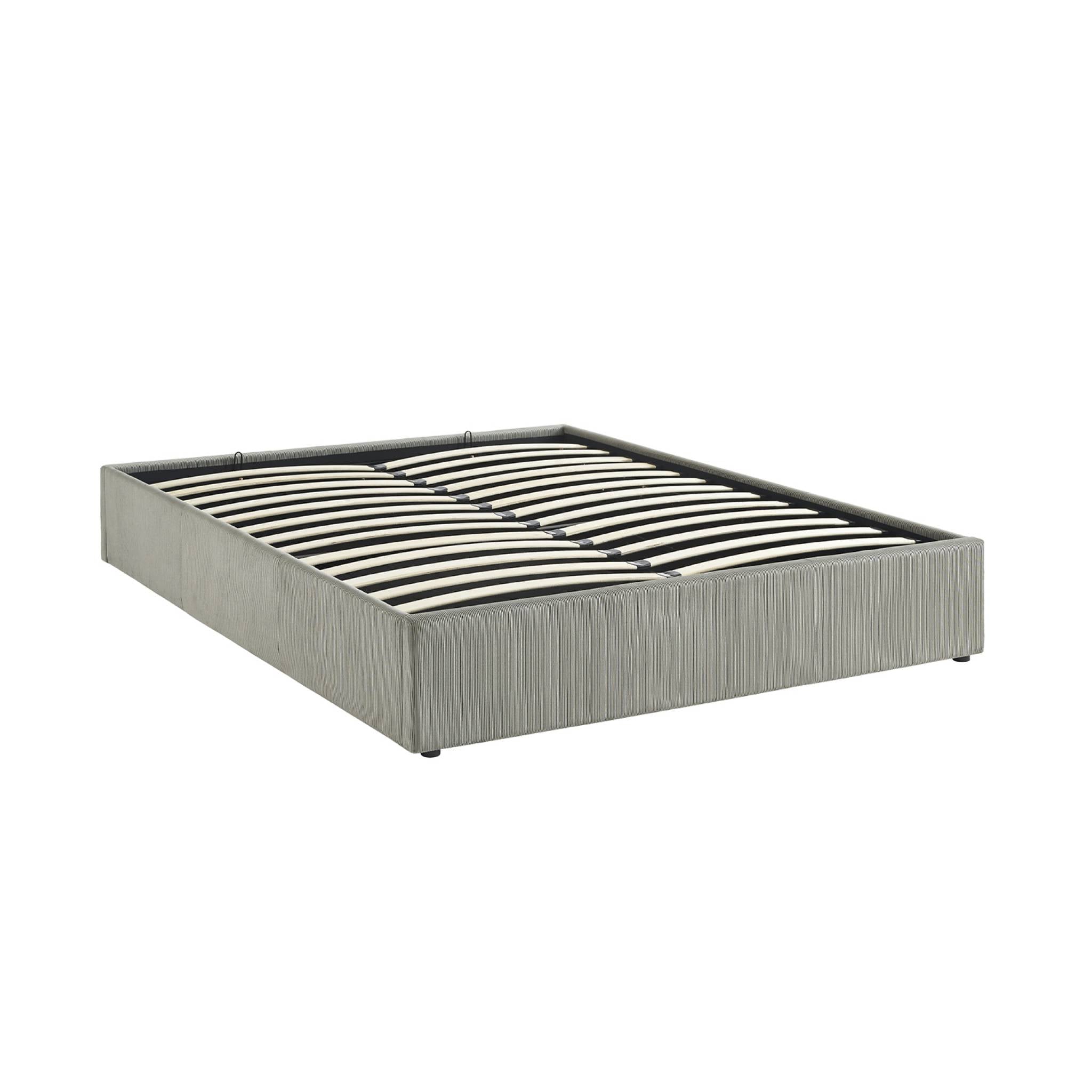 struttura letto con contenitore e rete a doghe 160cm, imbottita coste