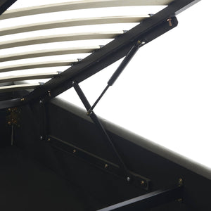 struttura letto con contenitore e rete a doghe 160cm, imbottita coste