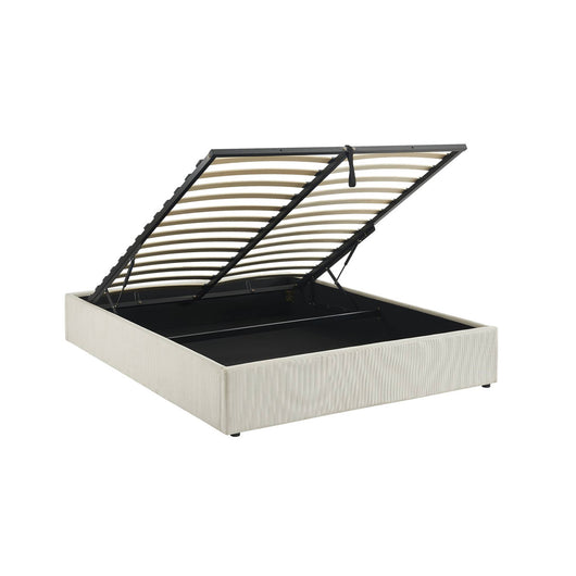 struttura letto con contenitore e rete a doghe 160cm, imbottita coste