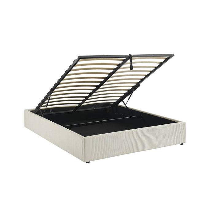 struttura letto con contenitore e rete a doghe 160cm, imbottita coste