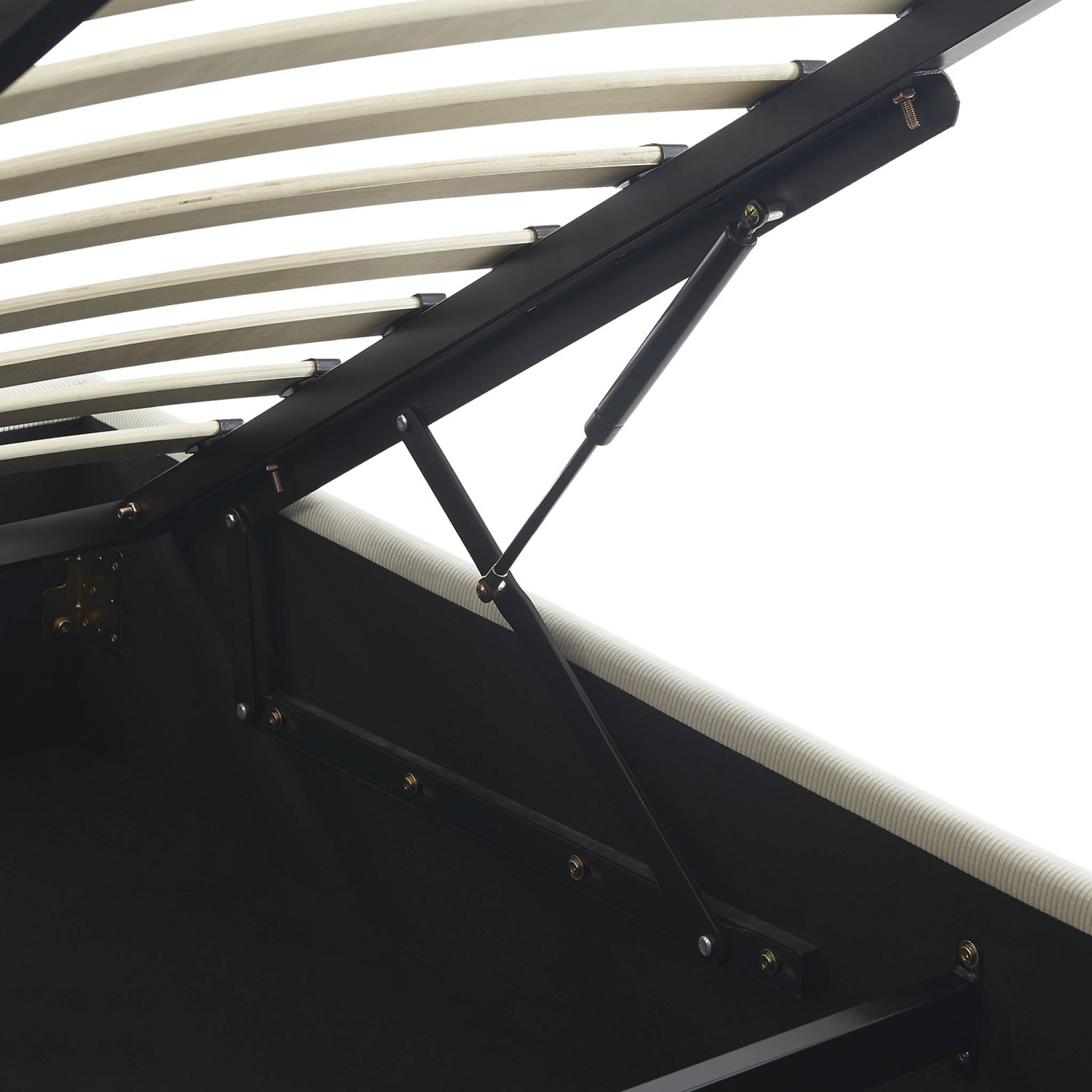 struttura letto con contenitore e rete a doghe 160cm, imbottita coste