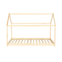 Letto a capanna per bambini in pino, compresa la rete a doghe, marrone