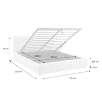 Letto box con rete a doghe e testiera 160 x 200 cm, bouclé , beige