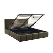 Letto box con rete a doghe e testiera 160 x 200 cm, bouclé , verde