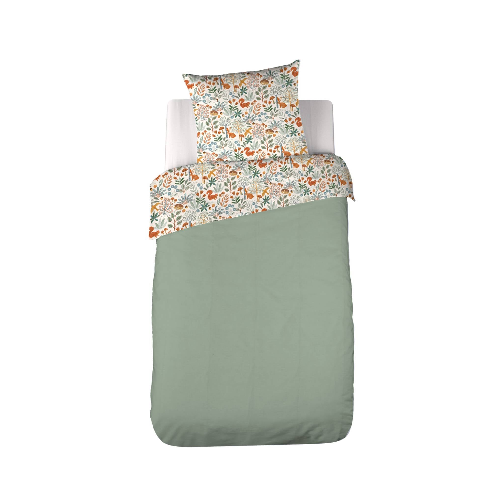 Parure da letto cotone reversibile stampato autunno singola 140cm,