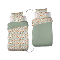 Parure da letto cotone reversibile stampato autunno singola 140cm,