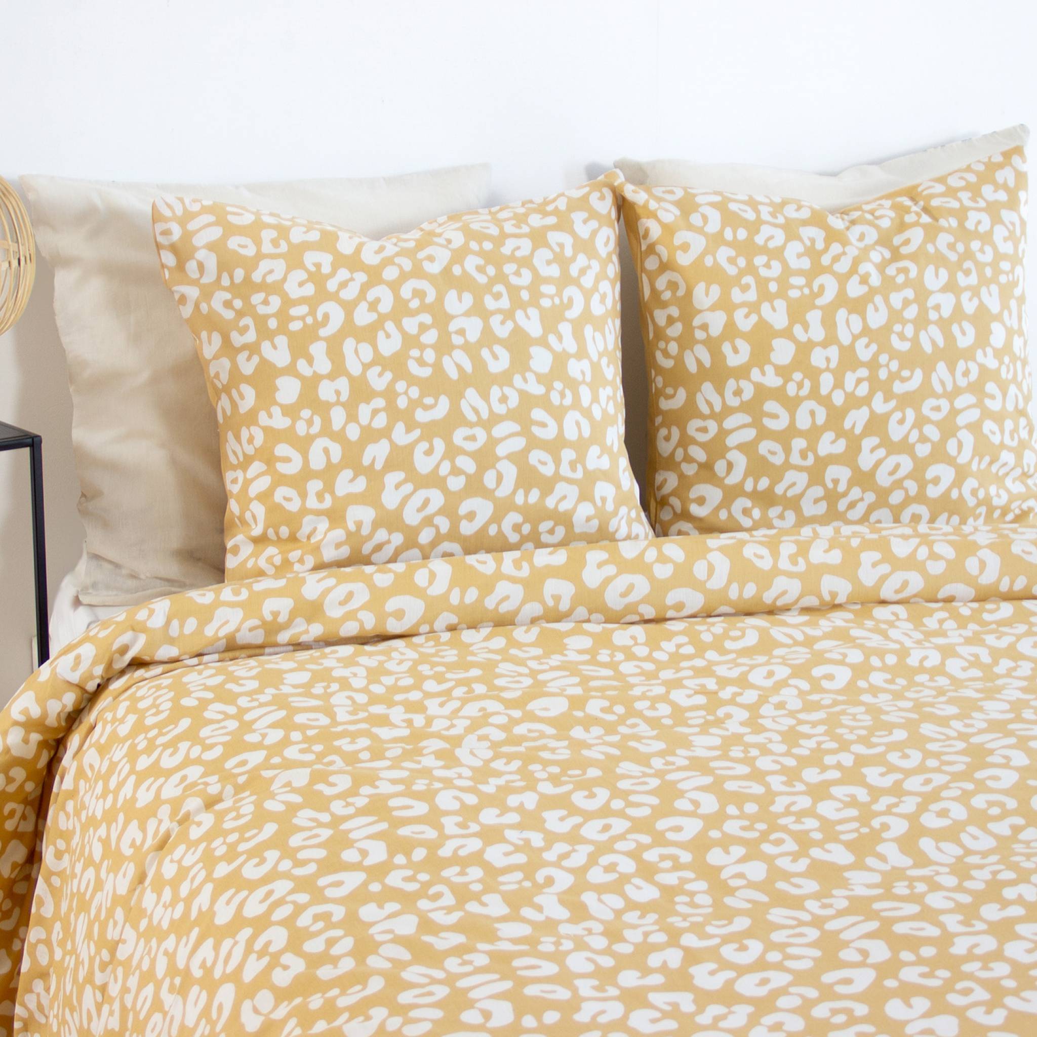 Set di biancheria da letto in cotone reversibile con stampa leopardata
