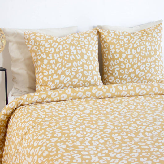 Set di biancheria da letto in cotone reversibile con stampa leopardata