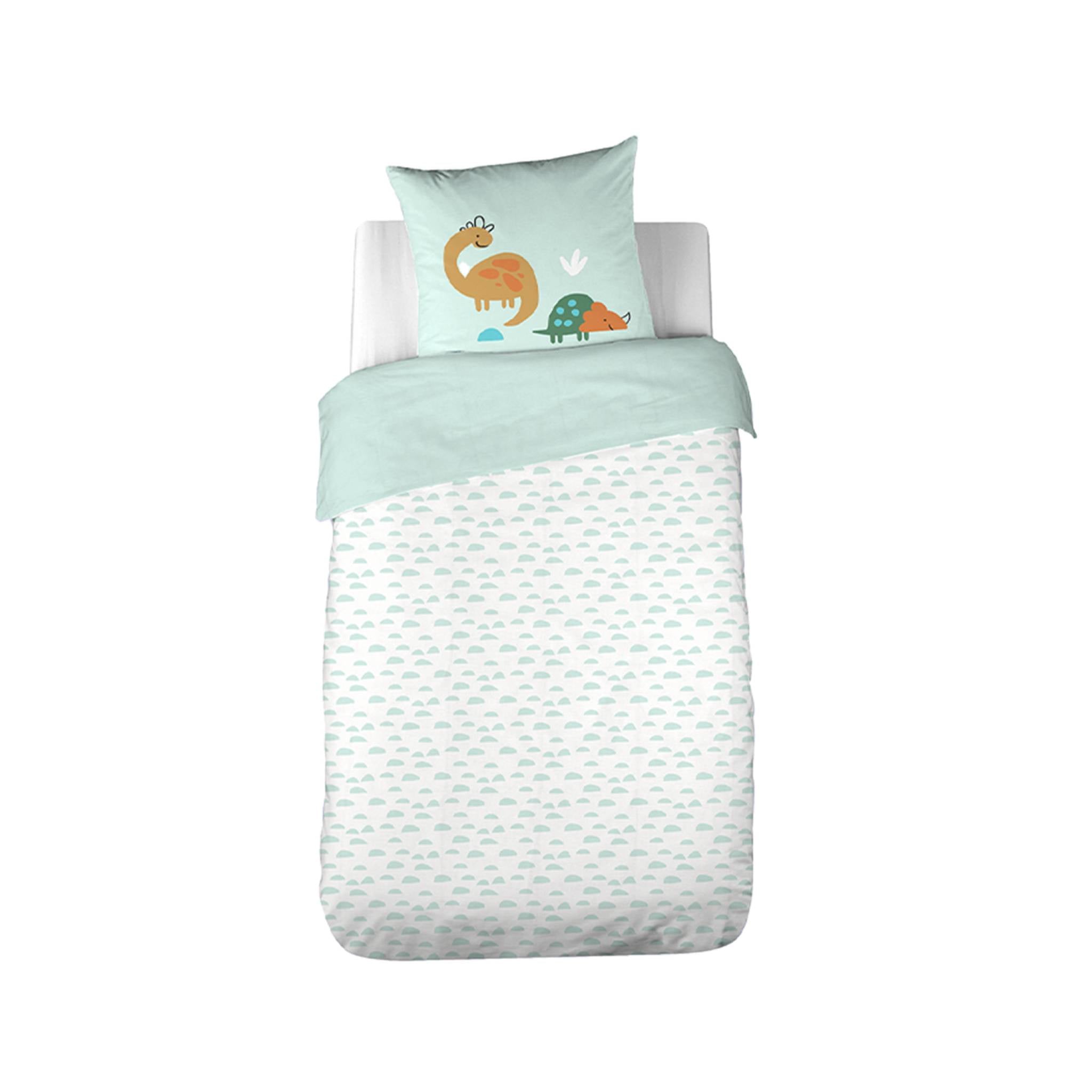 Biancheria da letto in cotone reversibile stampata con dinosauri per