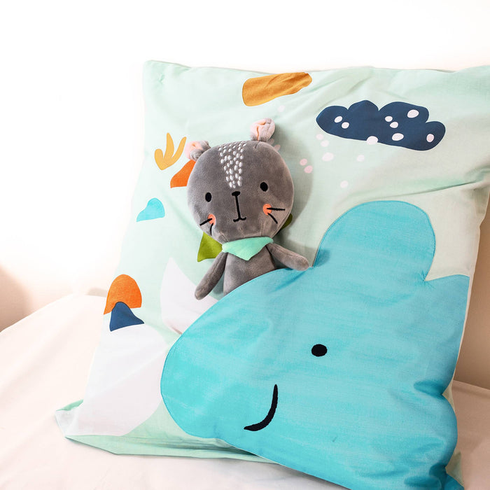 Biancheria da letto in cotone reversibile stampata con dinosauri per