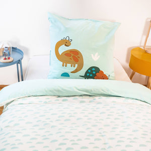 Biancheria da letto in cotone reversibile stampata con dinosauri per