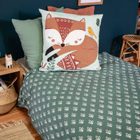 Set di biancheria da letto reversibile con stampa volpe in cotone,