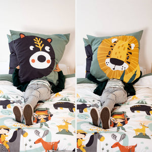 Set di biancheria da letto in cotone tema montagna savana, 140cm