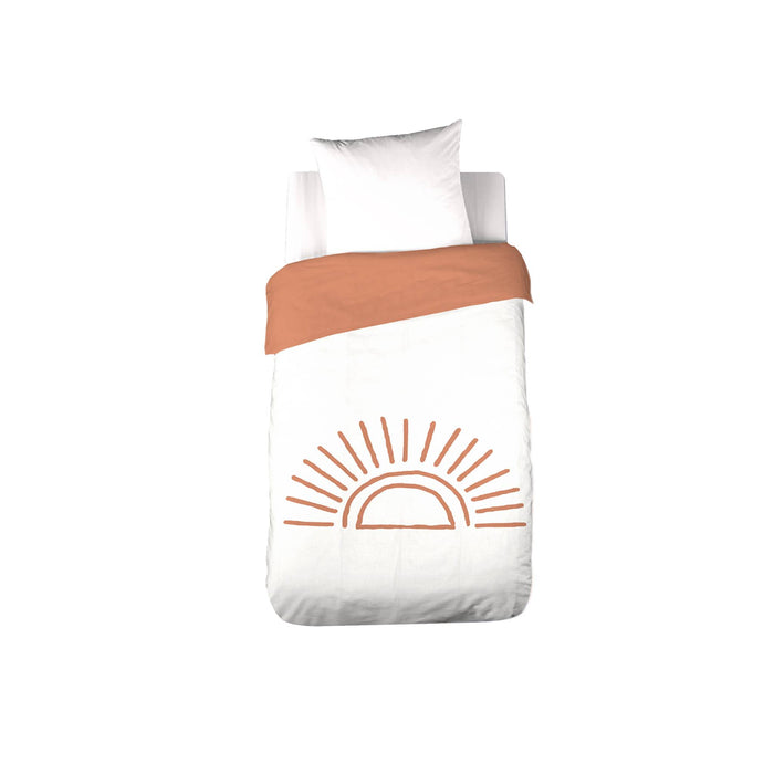 Set di biancheria da letto in cotone reversibile stampato sole