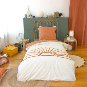 Set di biancheria da letto in cotone reversibile stampato sole