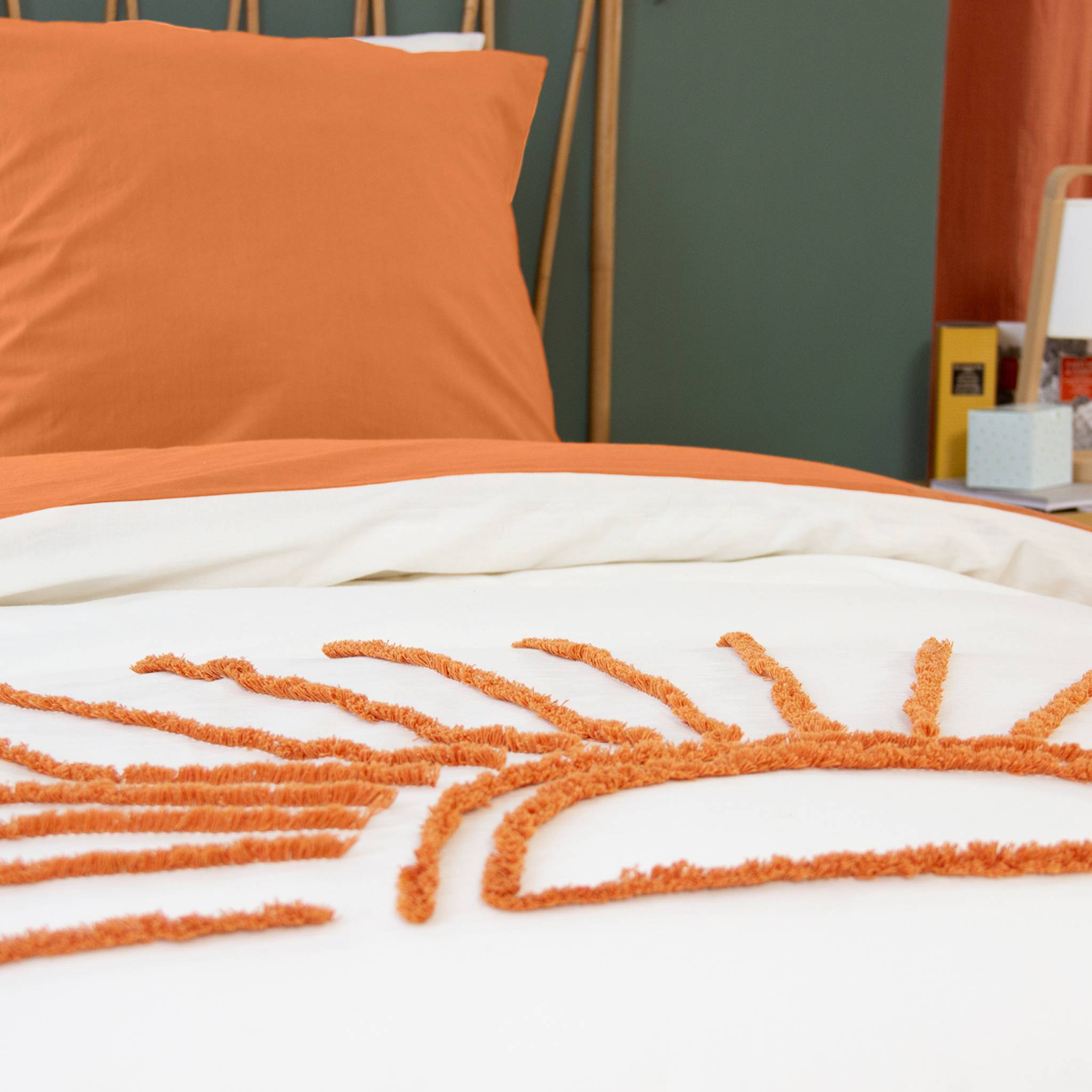 Set di biancheria da letto in cotone reversibile stampato sole