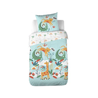 Completo letto cotone reversibile stampato savana / arcobaleno 1 posto