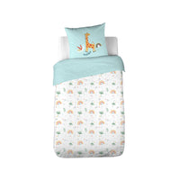 Completo letto cotone reversibile stampato savana / arcobaleno 1 posto