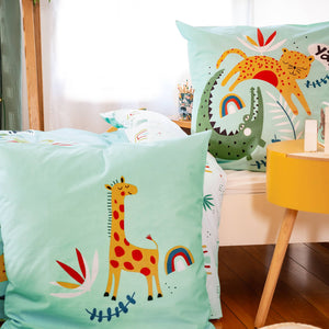 Completo letto cotone reversibile stampato savana / arcobaleno 1 posto