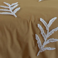 Set copripiumino in cotone color senape e bianco per 2 piazze