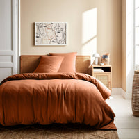 Set di biancheria da letto in garza di cotone terracotta