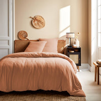 Set copripiumino di mussola di cotone pesca