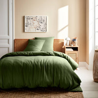 Set di biancheria da letto in garza di cotone kaki