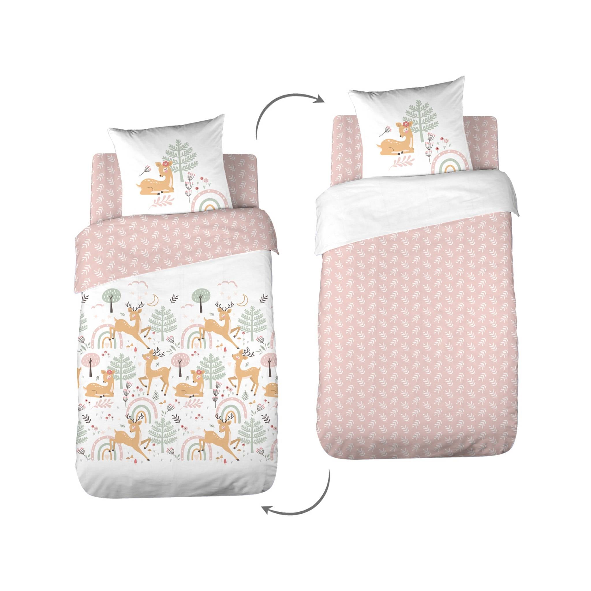 Biancheria da letto in microfibra reversibile stampata foresta