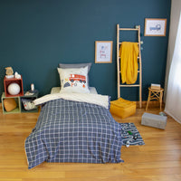 Parure da letto reversibile in microfibra stampato pompiere, 140cm,