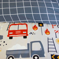 Parure da letto reversibile in microfibra stampato pompiere, 140cm,