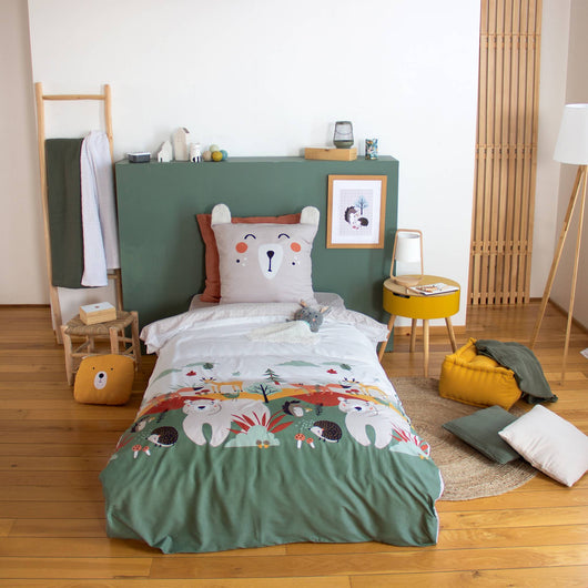 Parure da letto in microfibra reversibile stampato foresta d'autunno