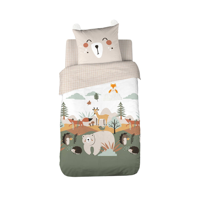 Parure da letto in microfibra reversibile stampato foresta d'autunno