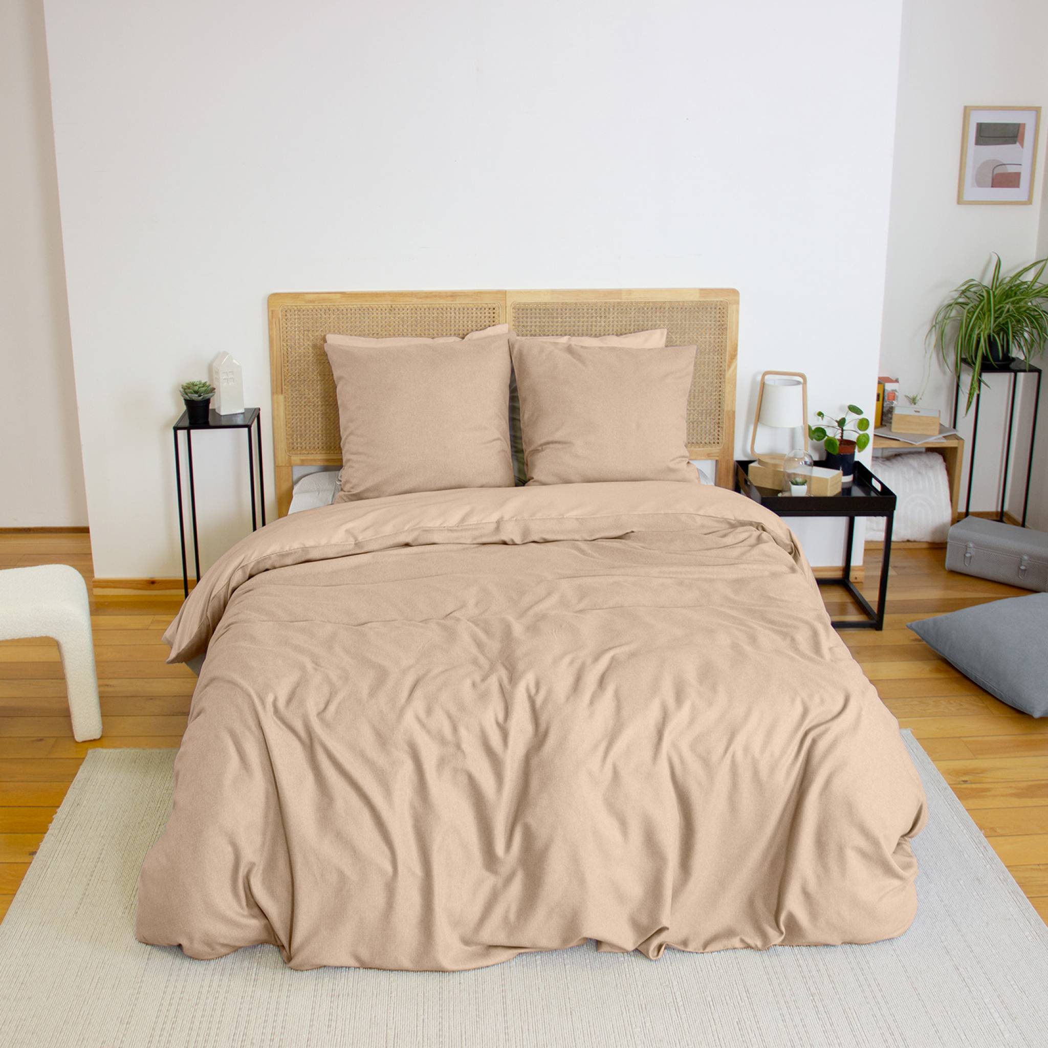 Biancheria da letto reversibile motivo chevron 2 posti greige, grigio