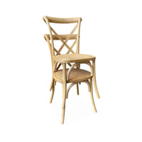 Set 2 sedie bistrò vintage in legno, marrone naturale