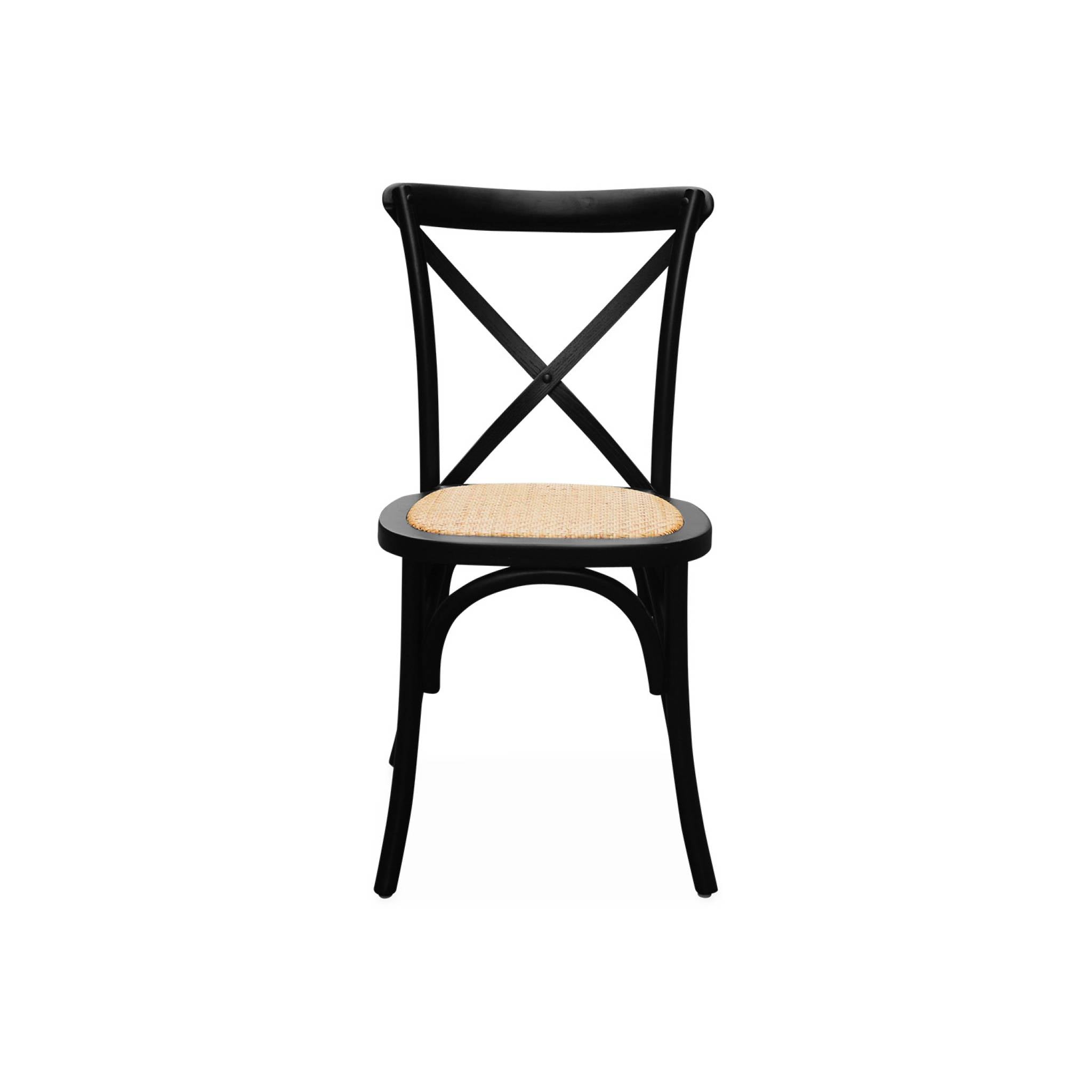 Set di 4 sedie da bistrot vintage in legno, nero