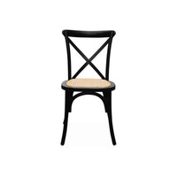 Set di 4 sedie da bistrot vintage in legno, nero